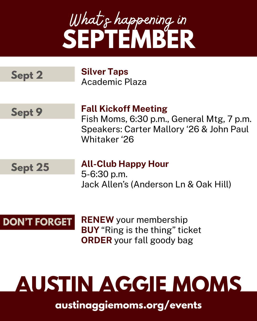 September Calendar